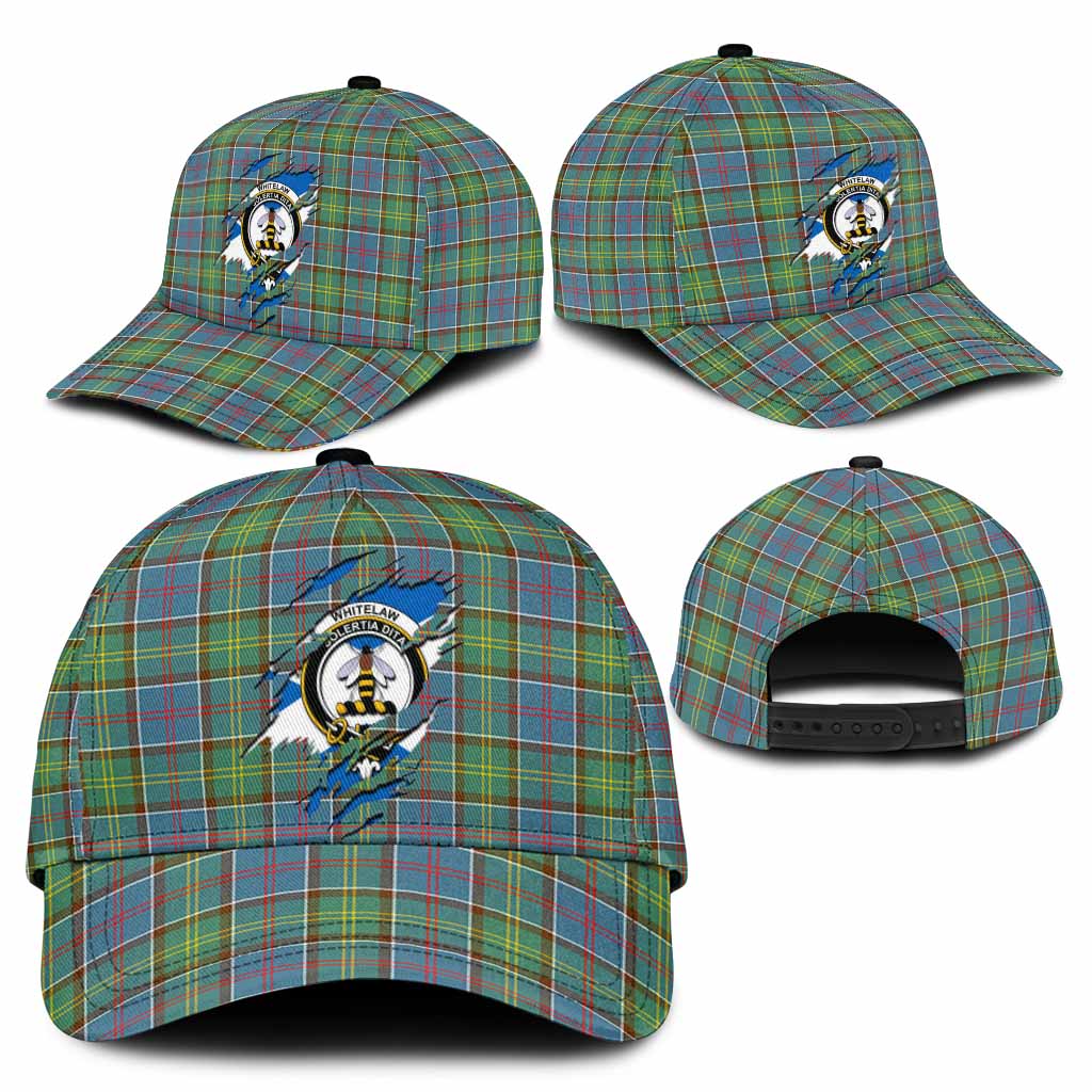 Whitelaw Tartan Classic Cap with Family Crest In Me Style