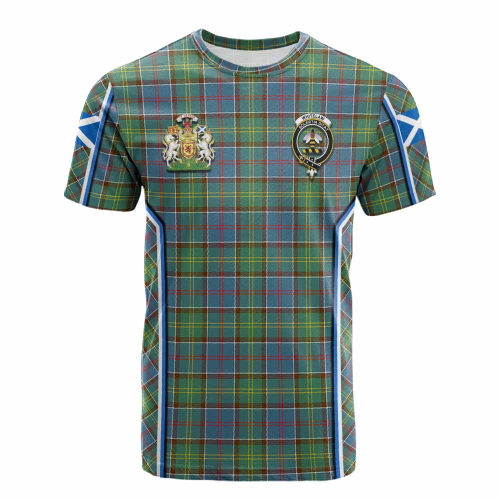 Whitelaw Tartan Crest Cotton T-shirt Scotland Coat of Arm Flag Style - Tartan Vibes Clothing