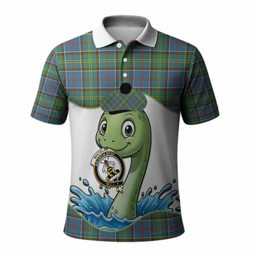Whitelaw Tartan Crest Cute Nessie Polo Shirt Scottish Loch Ness Monster