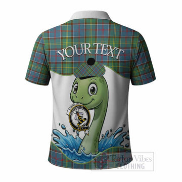 Whitelaw Tartan Crest Cute Nessie Polo Shirt Scottish Loch Ness Monster