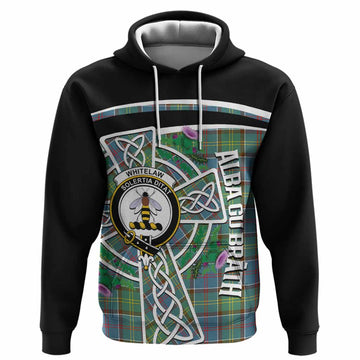 Whitelaw Tartan Crest Hoodie Scottish Thistle Celtic Cross Alba Gu Brath