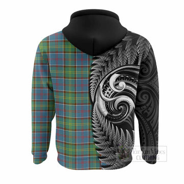 Whitelaw Tartan Crest Hoodie With New Zealand Silver Fern Maori Koru