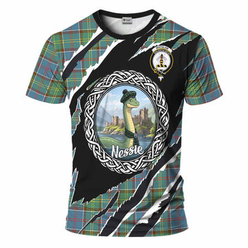 Whitelaw Tartan Crest Loch Ness Monster T-Shirt Celtic Knot Nessie Art