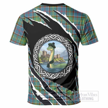 Whitelaw Tartan Crest Loch Ness Monster T-Shirt Celtic Knot Nessie Art