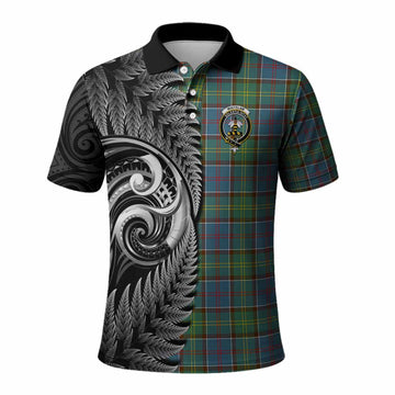 Whitelaw Tartan Crest Polo Shirt With New Zealand Silver Fern Maori Koru