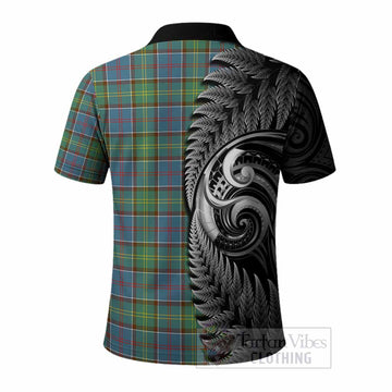 Whitelaw Tartan Crest Polo Shirt With New Zealand Silver Fern Maori Koru