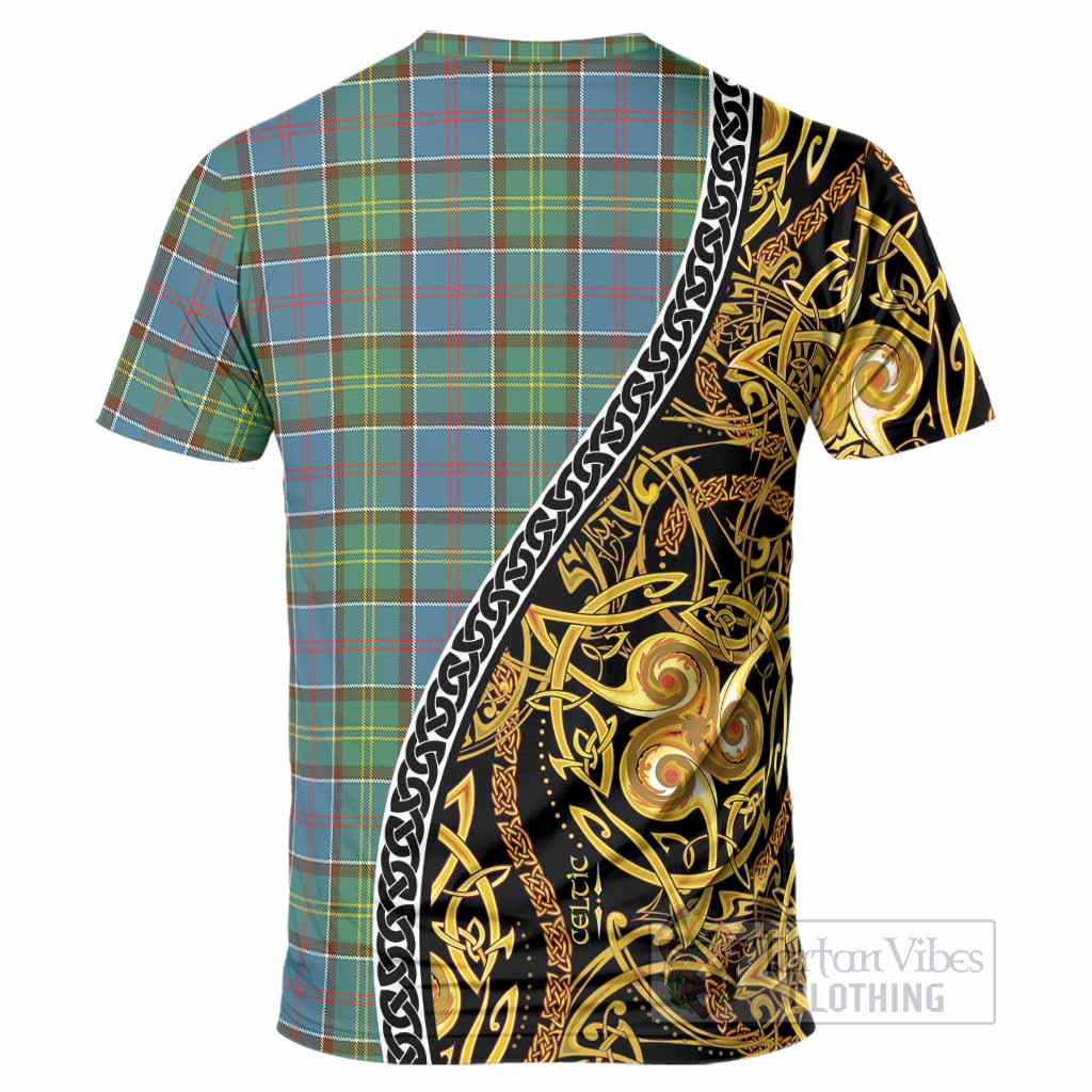 Whitelaw Tartan Crest T-Shirt Celtic Knot and Triple Trickle Spiral Symbols