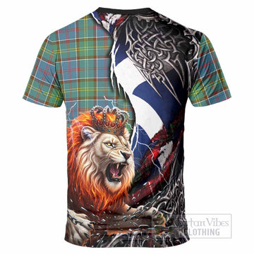 Whitelaw Tartan Crest T-Shirt Heritage Flag Grunge Celtic Knot and Lion Rampant