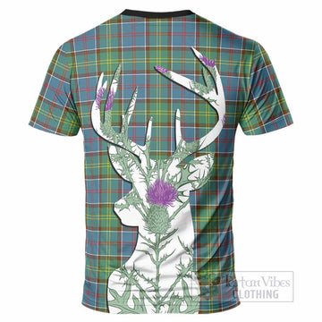 Whitelaw Tartan Crest T-Shirt Scottish Stag Thistle Floral Art