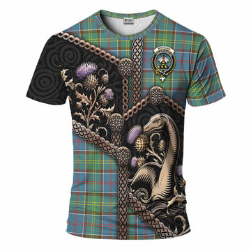Whitelaw Tartan Crest T-Shirt Scottish Thistle Loch Ness Monster