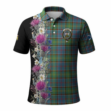 Whitelaw Tartan Crest Thistle Floral Polo Shirt Kid - Tartan Vibes Clothing