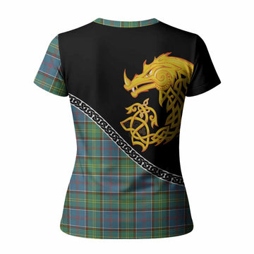 Whitelaw Tartan Crest Women T shirt Legendary Dragon Knot Half Style