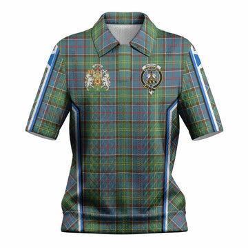 Whitelaw Tartan Crest Women’s Polo Sweater Top Scotland Coat of Arm Flag Style