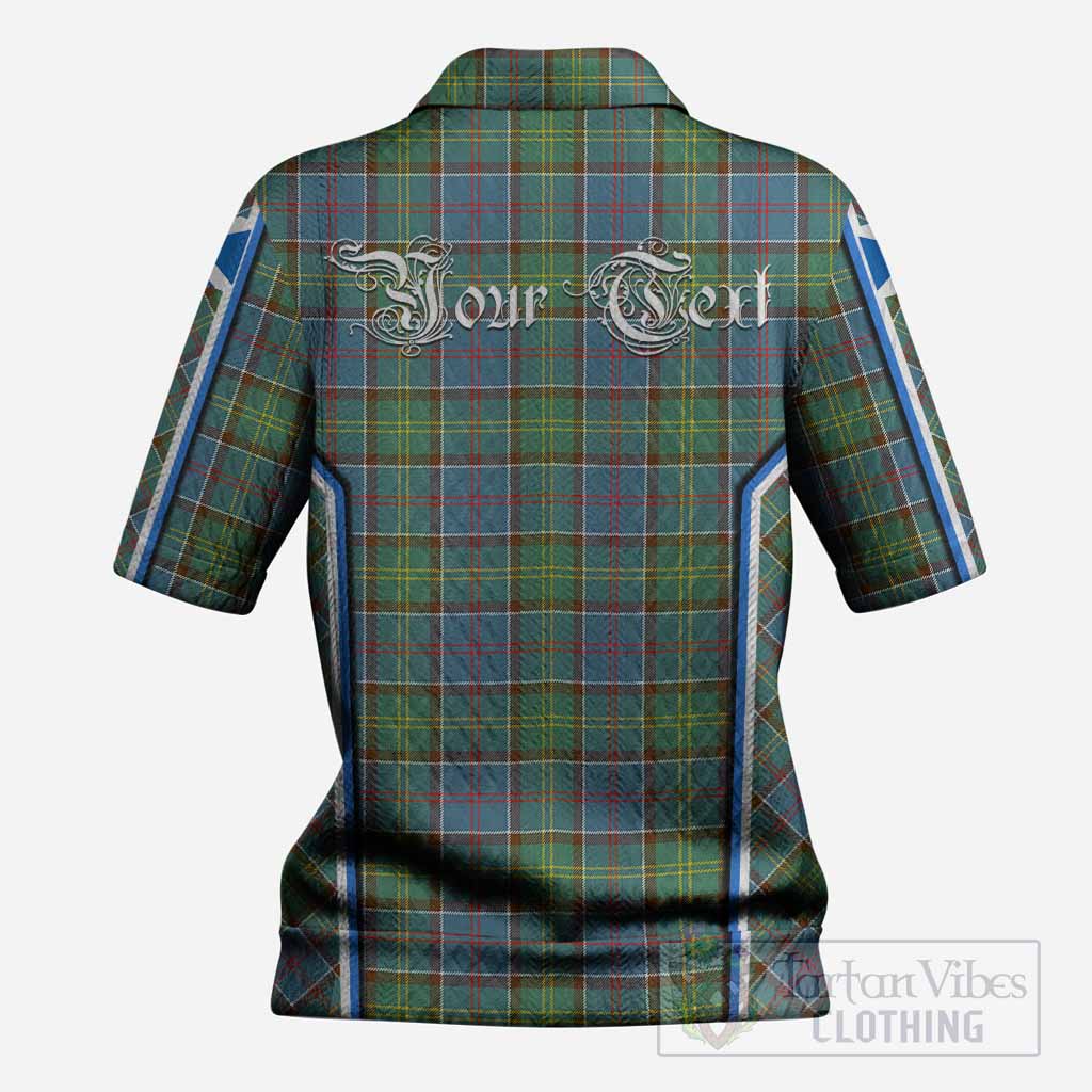 Whitelaw Tartan Crest Women’s Polo Sweater Top Scotland Coat of Arm Flag Style