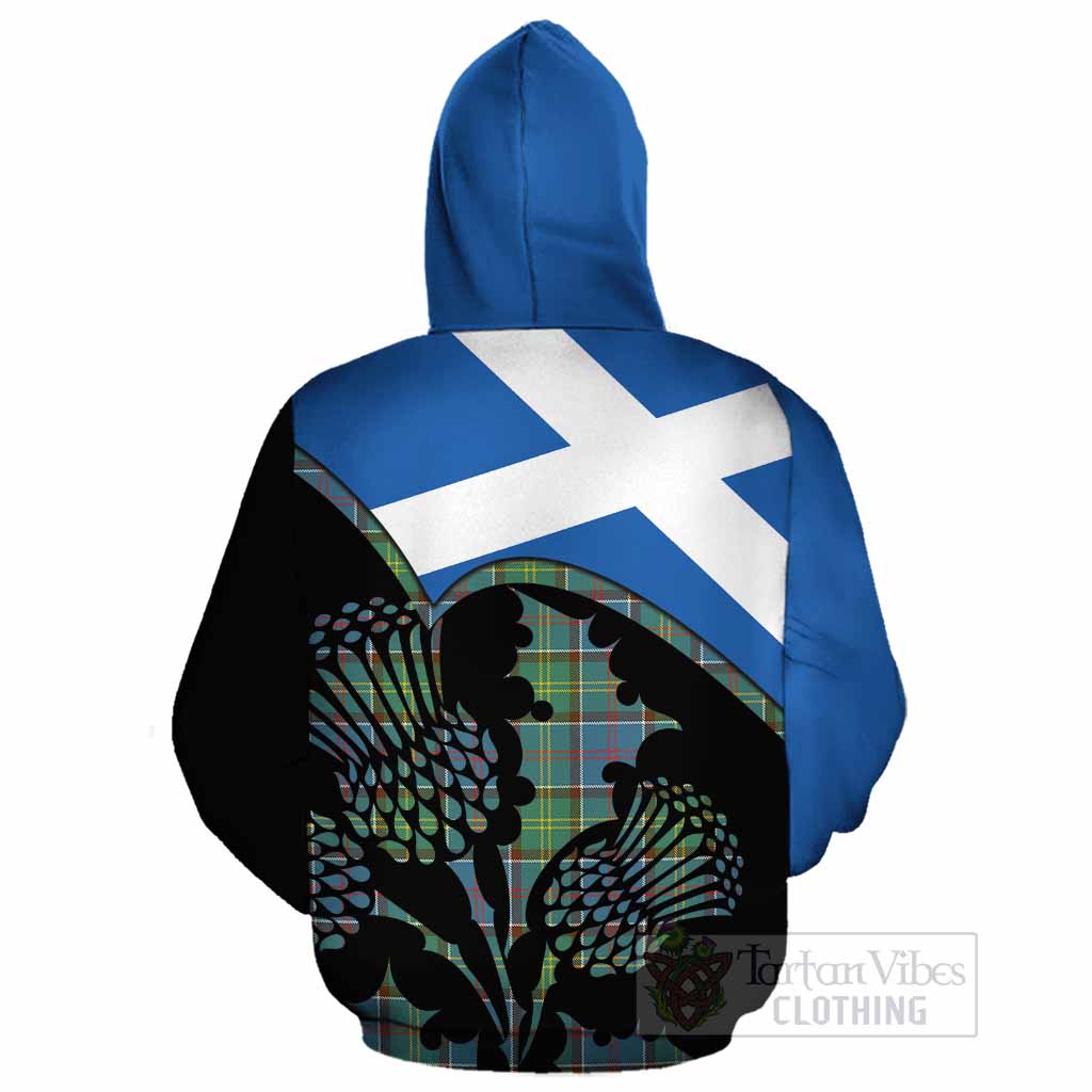 Whitelaw Tartan Family Crest Cotton Hoodie Scotland Thistle Floral Flag Style