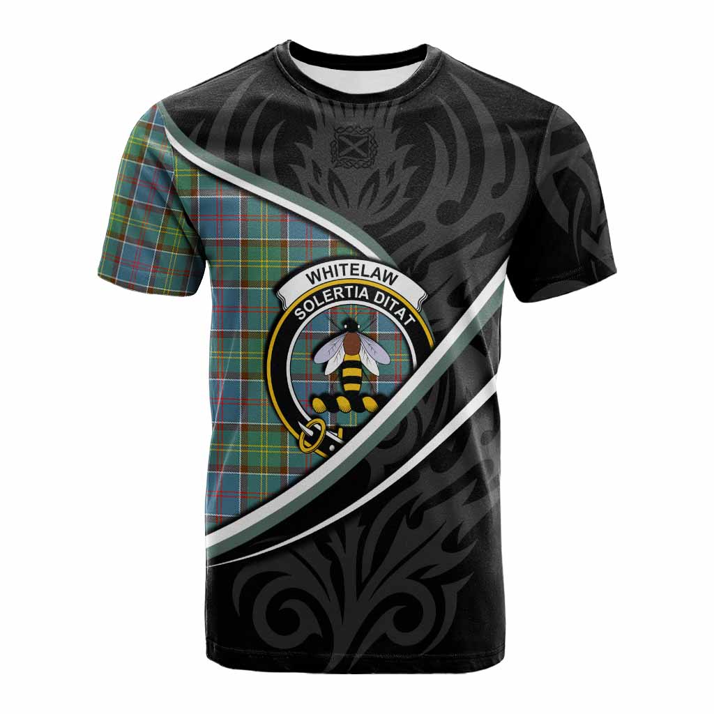 Whitelaw Tartan Family Crest Cotton T-shirt Celtic Scottish Thistle Floral - Tartan Vibes Clothing