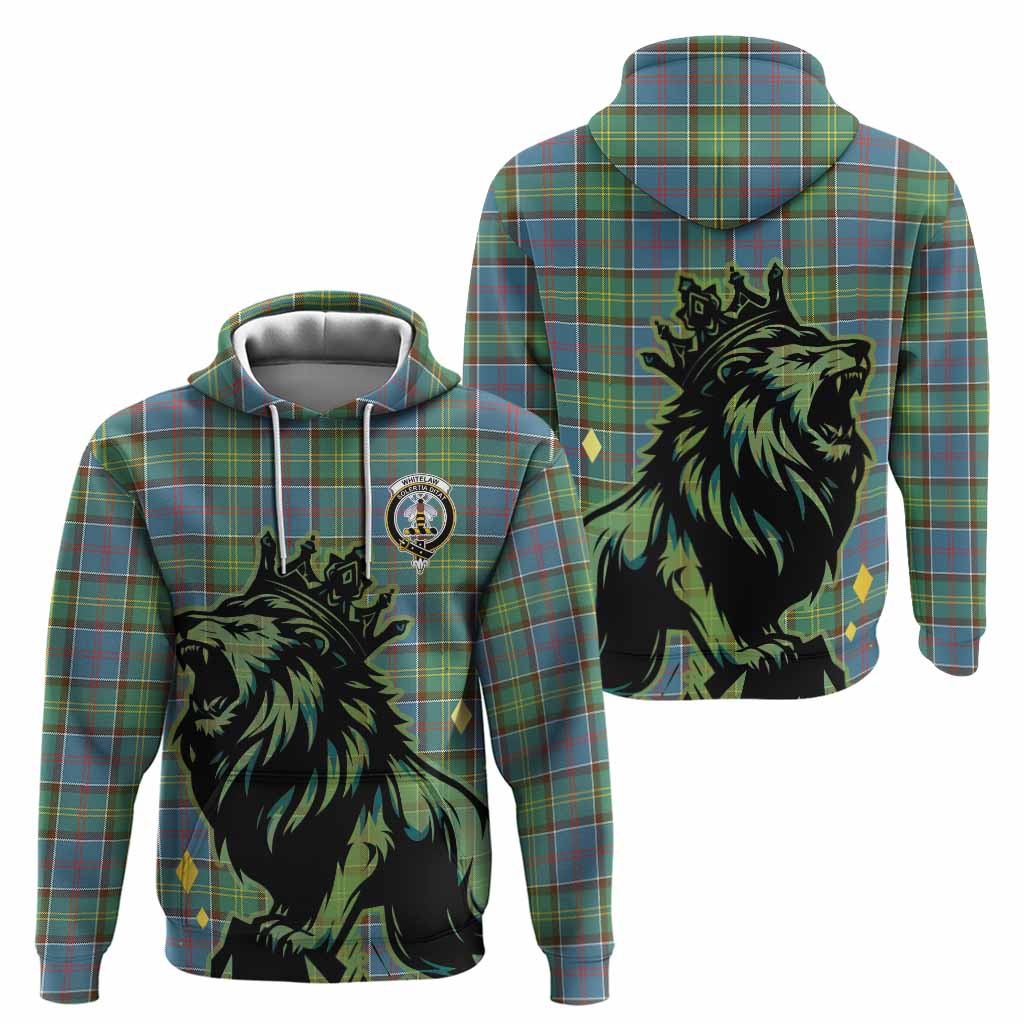 Whitelaw Tartan Family Crest Hoodie Crowned Lion Roaring