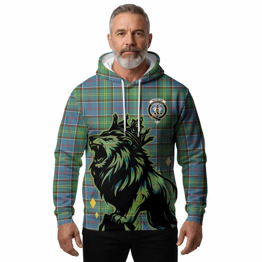 Whitelaw Tartan Family Crest Hoodie Crowned Lion Roaring