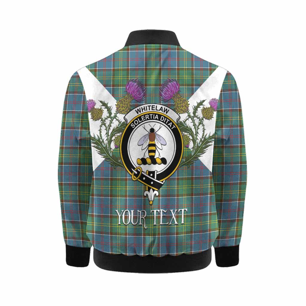 Whitelaw Tartan Family Crest Kid Bomber Jacket Scottish Burns Night Thistle Floral