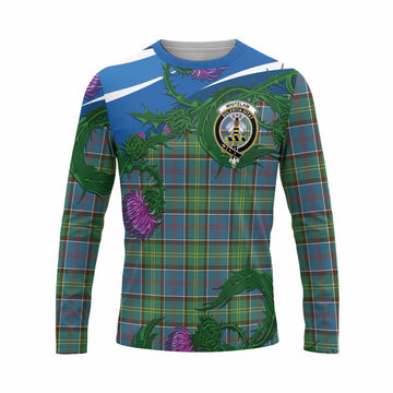 Whitelaw Tartan Family Crest Long Sleeve T-Shirt Thistle in Minimalism