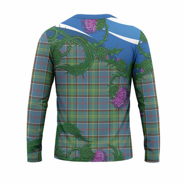 Whitelaw Tartan Family Crest Long Sleeve T-Shirt Thistle in Minimalism