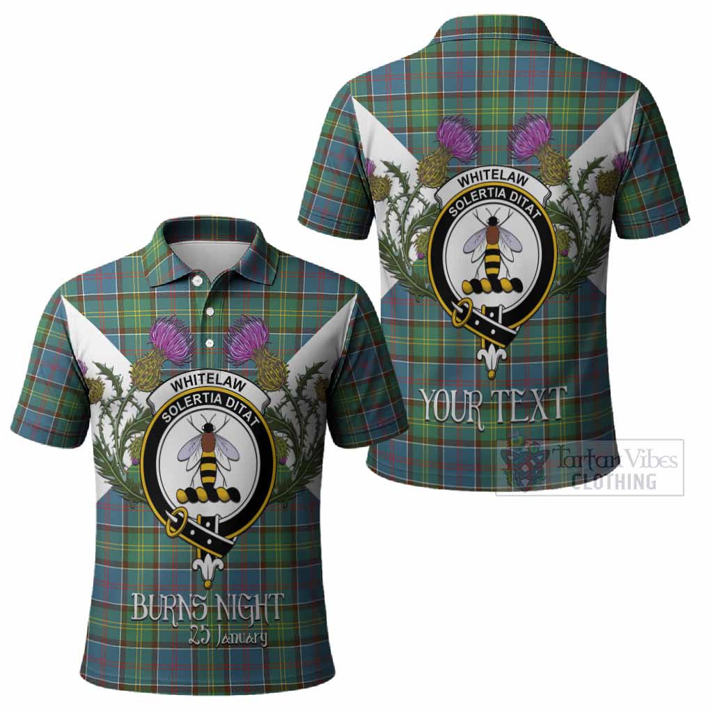 Whitelaw Tartan Family Crest Polo Shirt Scottish Burns Night Thistle Floral