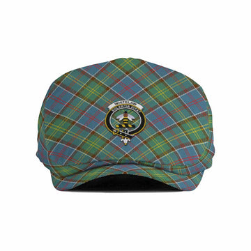 Whitelaw Tartan Flat Cap, Jeff Cap Cross Style with Family Crest