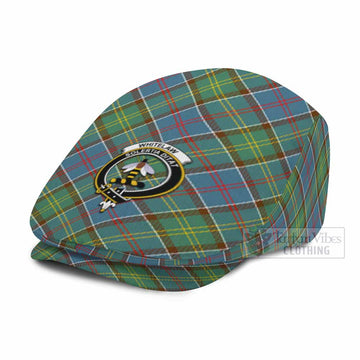 Whitelaw Tartan Flat Cap, Jeff Cap Cross Style with Family Crest
