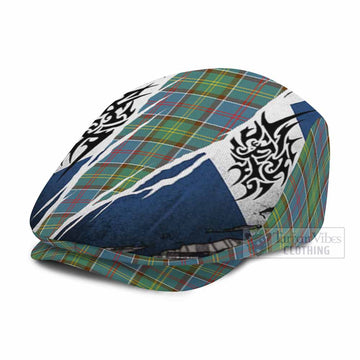 Whitelaw Tartan Flat Cap, Jeff Cap Scotland Flag Ripped Tribal Design