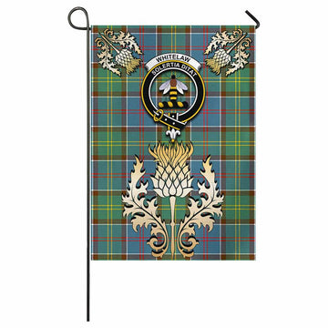 Whitelaw Tartan Garden Flag with Golden Regal Scottish Thistle Emblem
