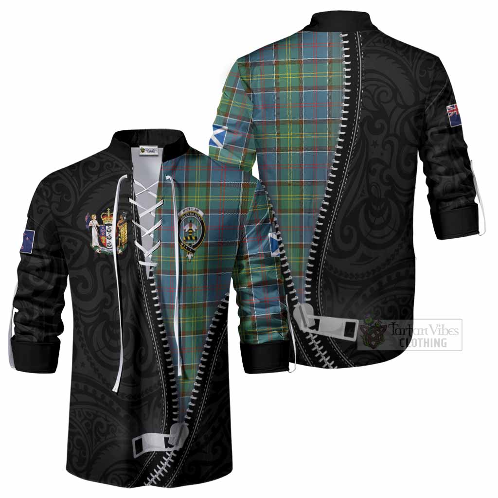 Whitelaw Tartan Ghillie Shirt New Zealand Pattern Unique Zipper Stylized
