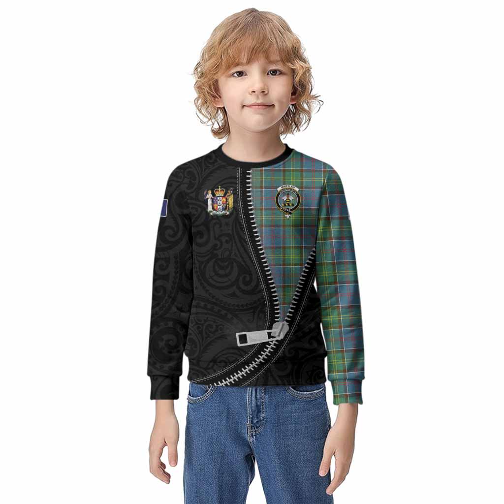 Whitelaw Tartan Kid Knitted Sweatshirt New Zealand Pattern Unique Zipper Stylized