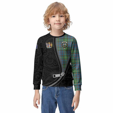 Whitelaw Tartan Kid Knitted Sweatshirt New Zealand Pattern Unique Zipper Stylized