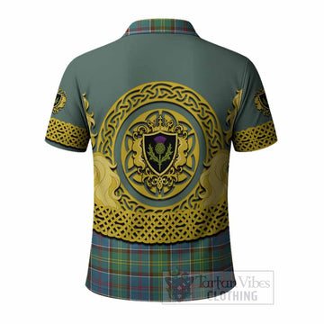 Whitelaw Tartan Polo Shirt Unicorn Celtic Knot And Thistle Emblem