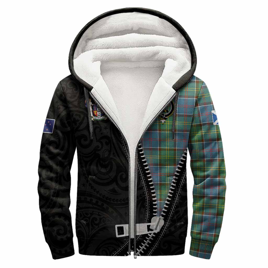 Whitelaw Tartan Sherpa Hoodie New Zealand Pattern Unique Zipper Stylized