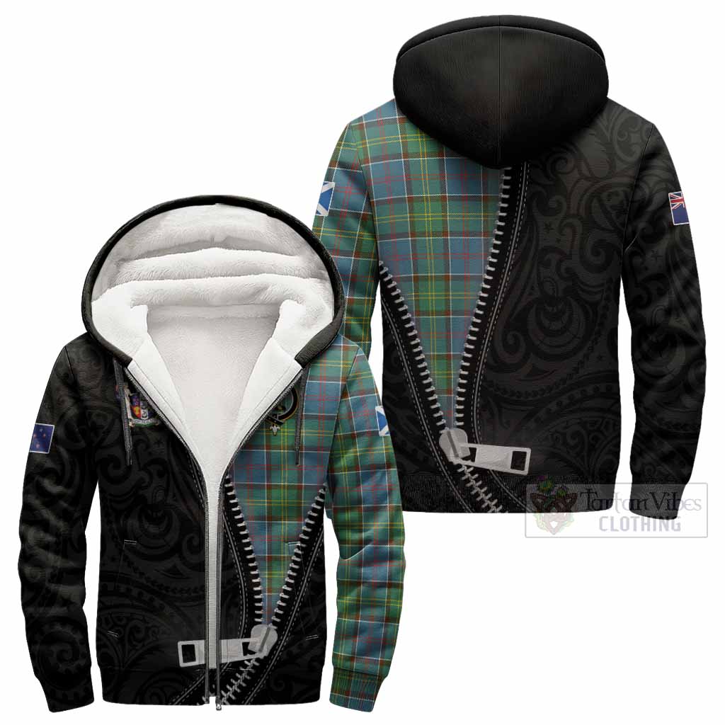 Whitelaw Tartan Sherpa Hoodie New Zealand Pattern Unique Zipper Stylized