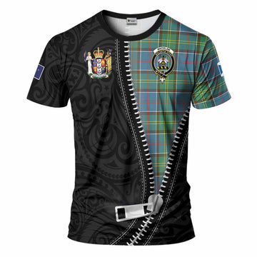 Whitelaw Tartan T-Shirt New Zealand Pattern Unique Zipper Stylized