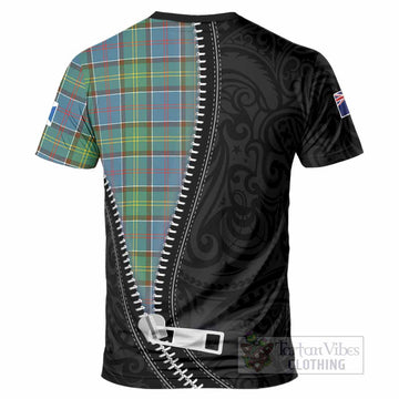 Whitelaw Tartan T-Shirt New Zealand Pattern Unique Zipper Stylized