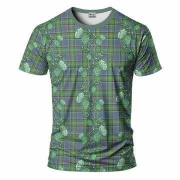 Whitelaw Tartan T-Shirt Seamless Scottish Thistle Flowers