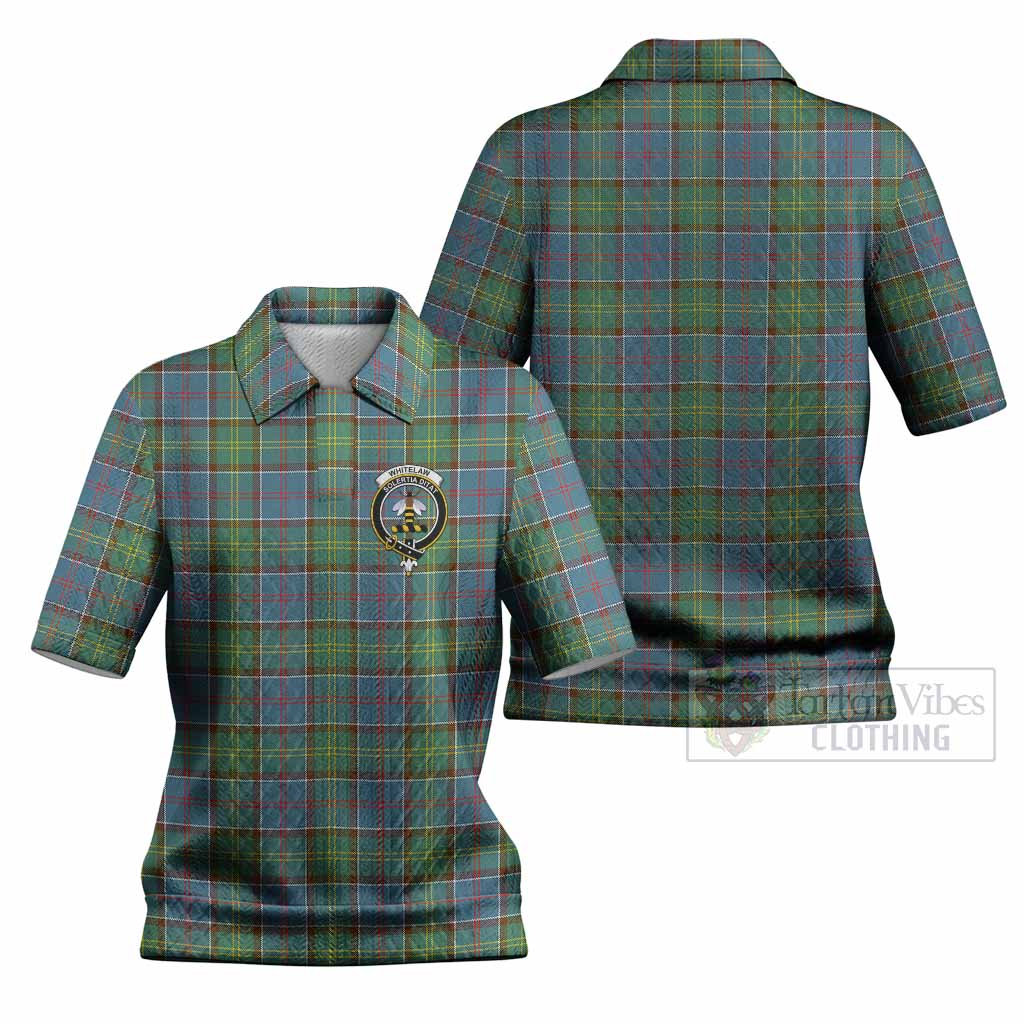 Whitelaw Tartan Women’s Polo Sweater Top with Family Crest