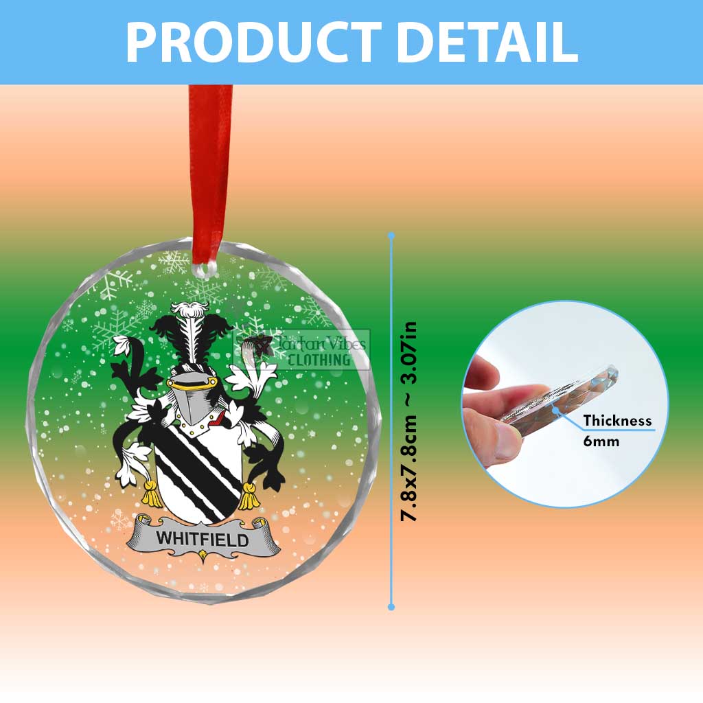 Whitfield Irish Clan Christmas Glass Ornament with Coat of Arms - 2D-tartanvibesclothing