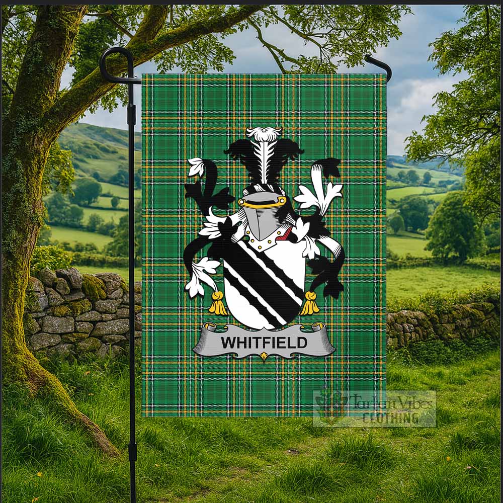 Whitfield Irish Clan Tartan Flag with Coat of Arms