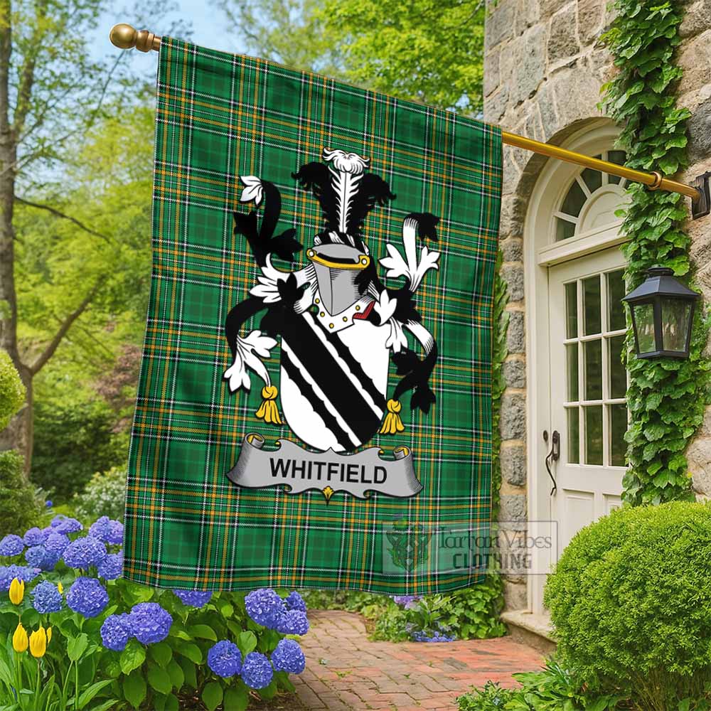 Whitfield Irish Clan Tartan Flag with Coat of Arms