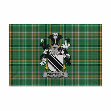 Tartan Vibes Clothing Whitfield Irish Clan Tartan House Flag with Coat of Arms