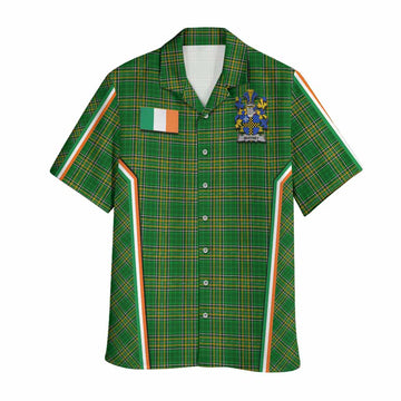 Whitney Irish Clan Coat of Arm Tartan Hawaiian Shirt Flag Style