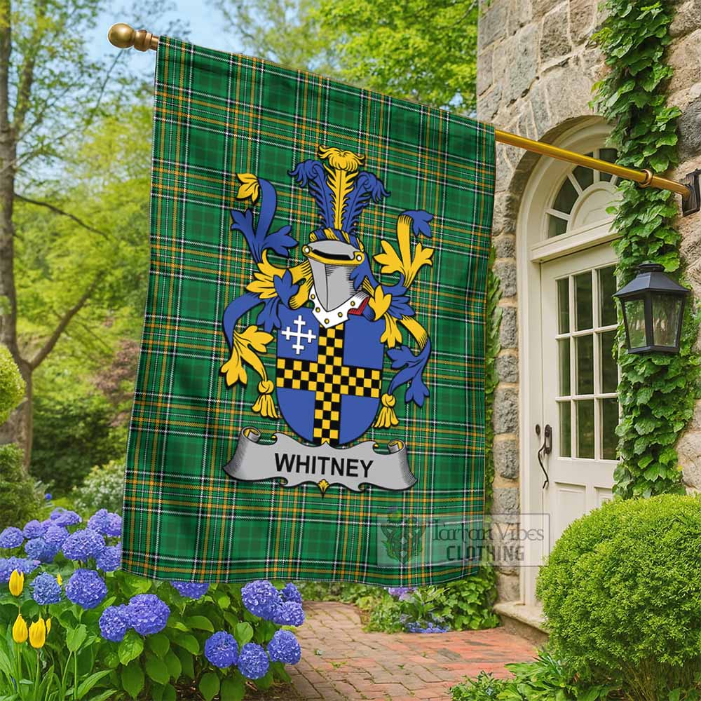 Whitney Irish Clan Tartan Flag with Coat of Arms