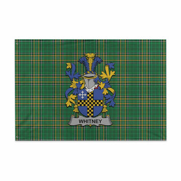 Whitney Irish Clan Tartan House Flag with Coat of Arms
