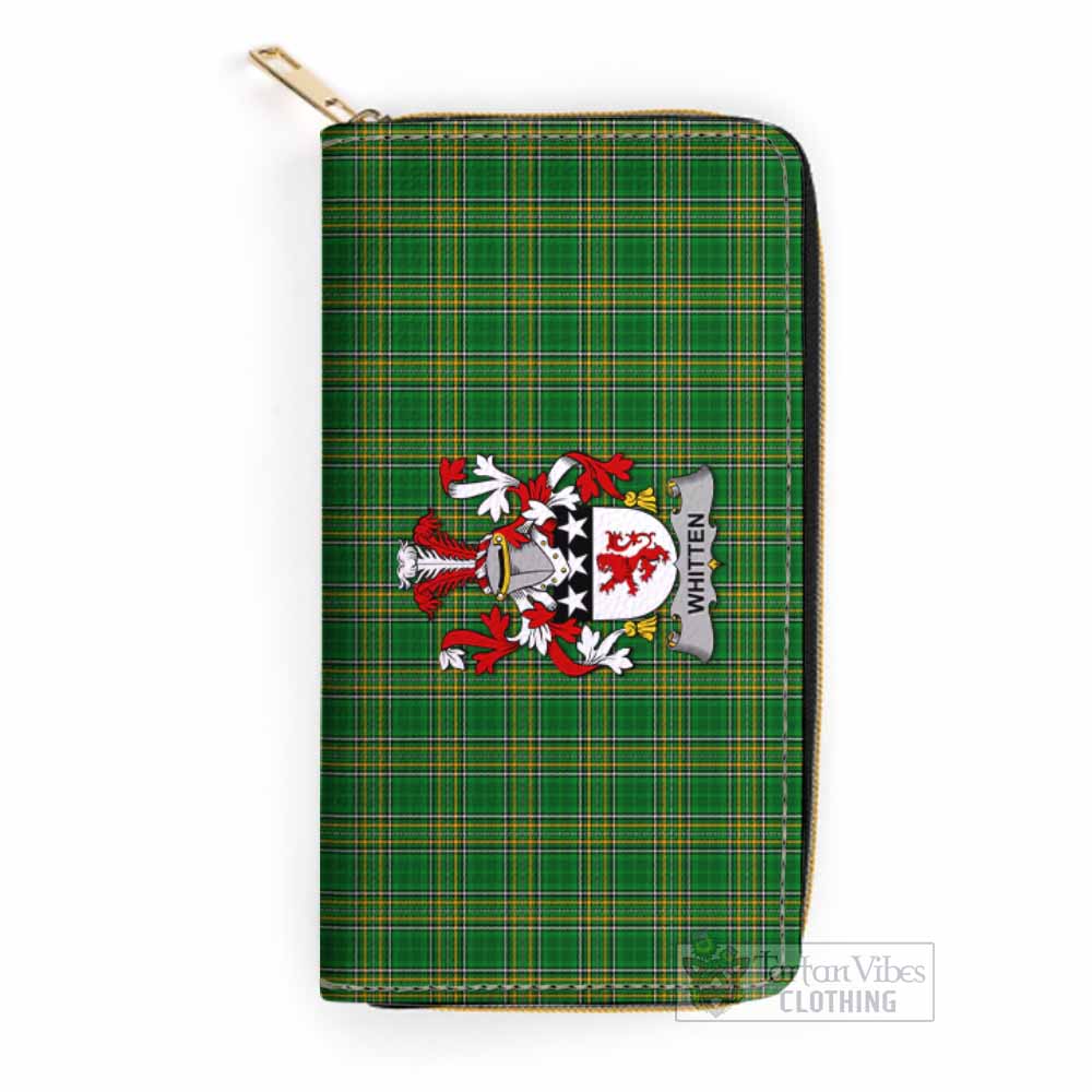 Whitten Irish Clan Tartan Women's Leather Wallet with Coat of Arms One Size 19.7*10.5*3.5 cm - Tartan Vibes Clothing