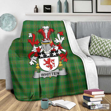 Tartan Vibes Clothing Whitten Irish Clan Tartan Blanket with Coat of Arms