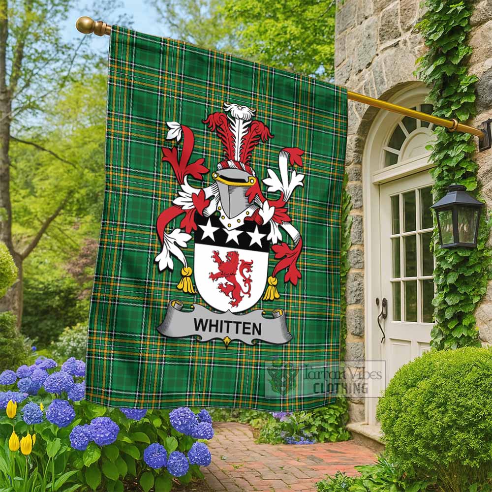 Whitten Irish Clan Tartan Flag with Coat of Arms